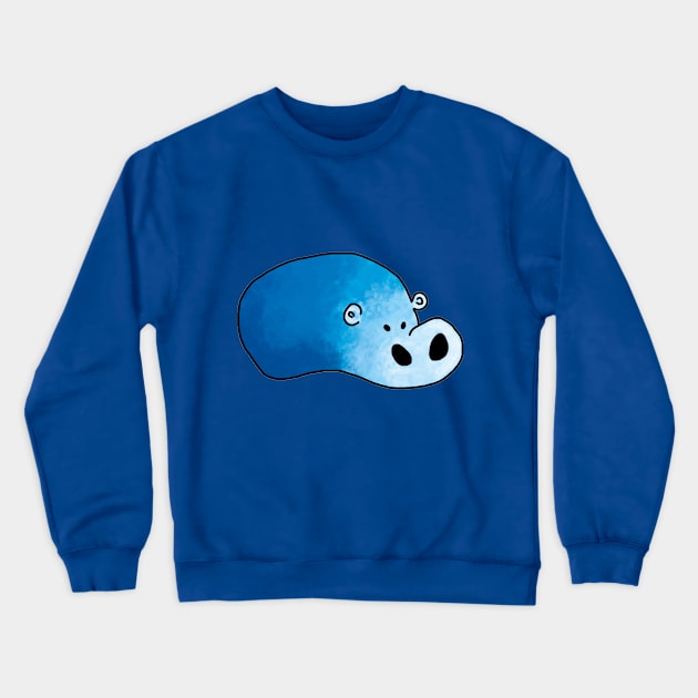 cute blue hippo Crewneck Sweatshirt by MerryDee